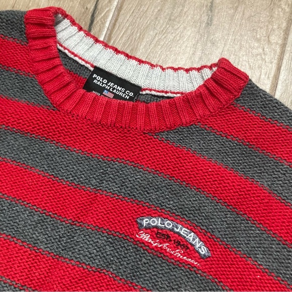 Polo Jeans Striped Crew Neck Sweater - Picture 2 of 4